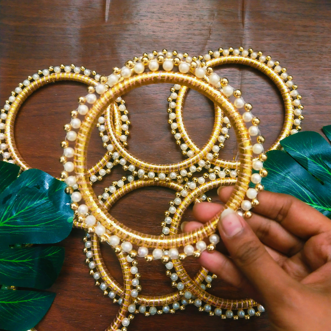 4 Inch Pearl Ring For Diwali