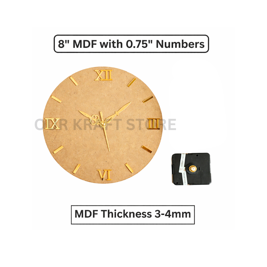 MDF Clock Set With Numbers
