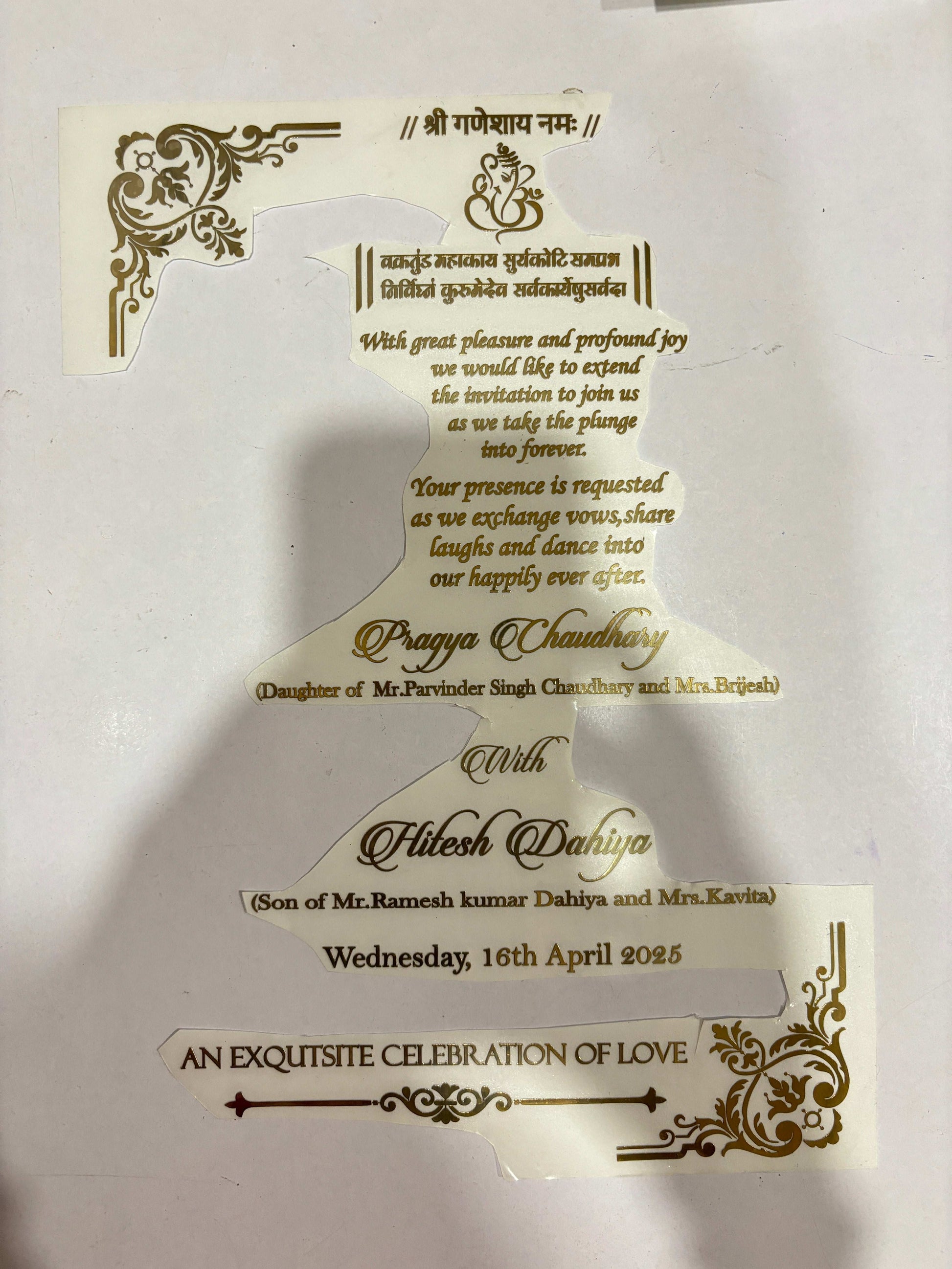 Wedding Invitation Customisation In Metal