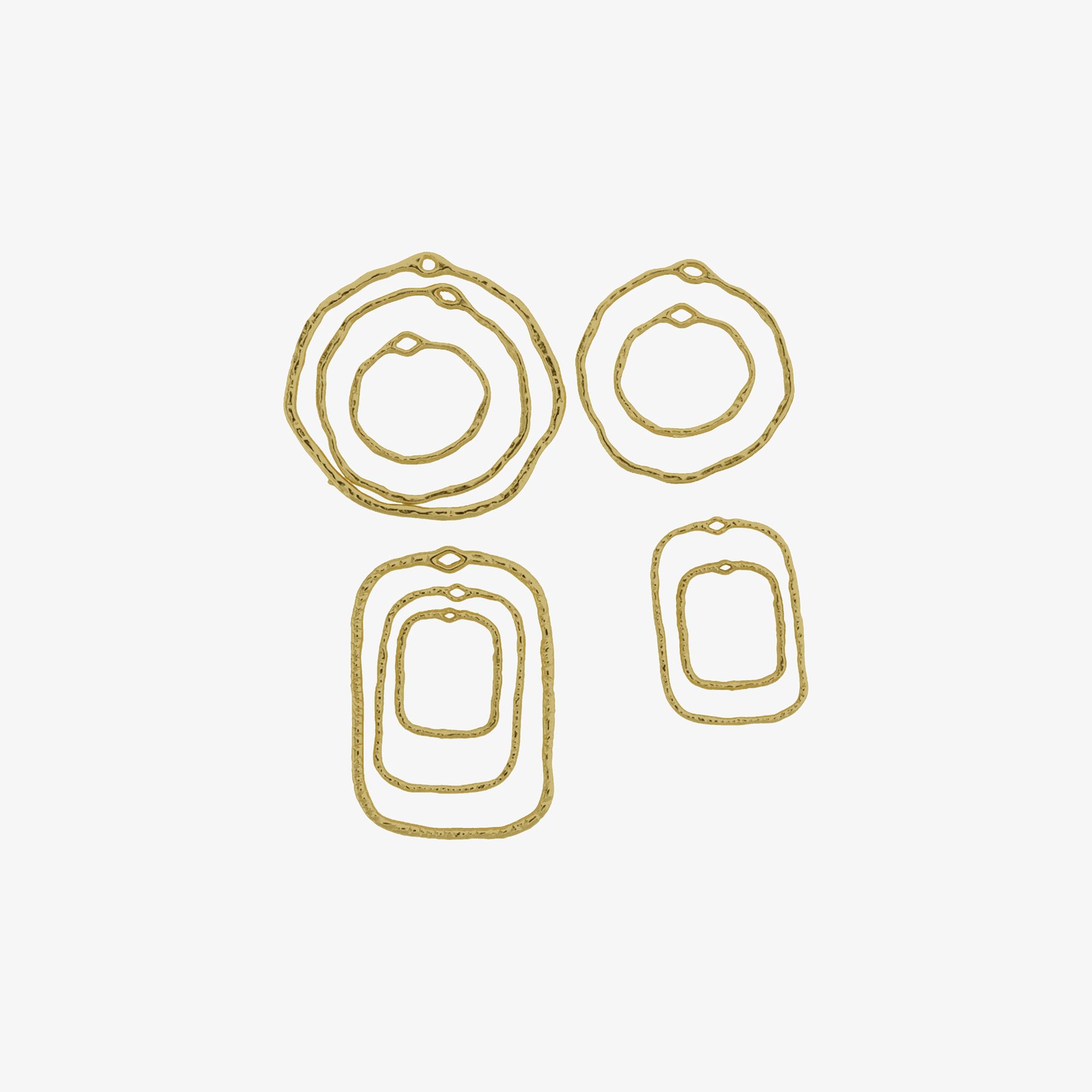 Gold Irregular Bezels set of 10