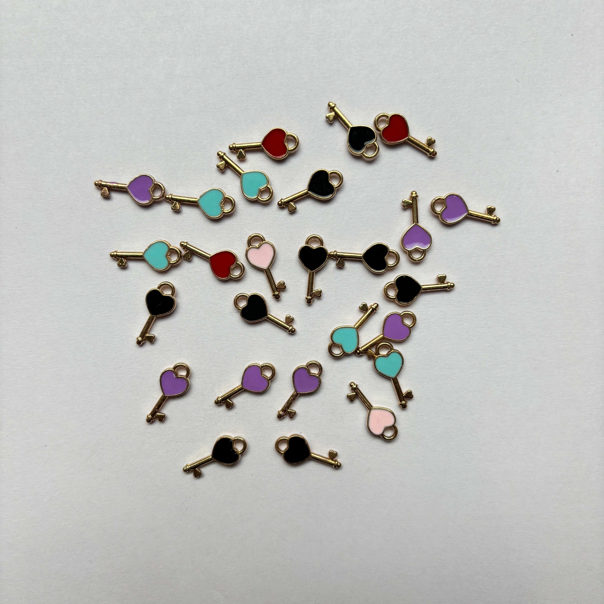 Charm- Heart and key