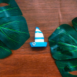 Blue Sail Boat Miniature