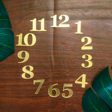 Gold Acrylic 1 To 12 Numbers For Clock Design