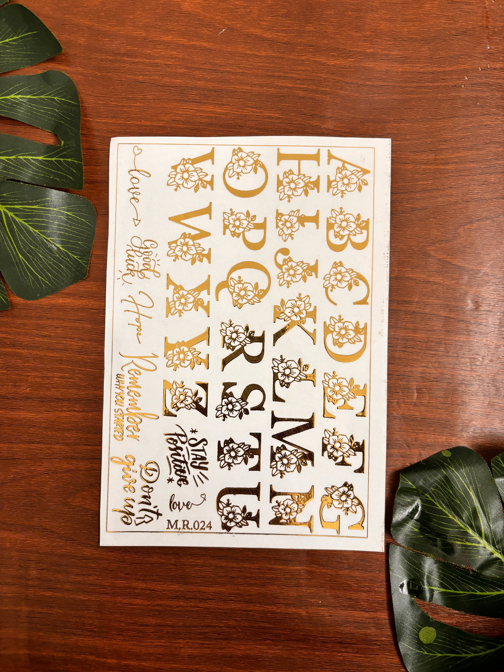 Alphabet Emboss Sheet