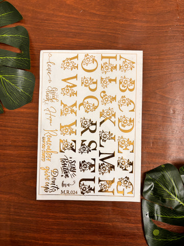 Alphabet Emboss Sheet