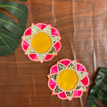 Flower Tea-Light Base patch  (pair)