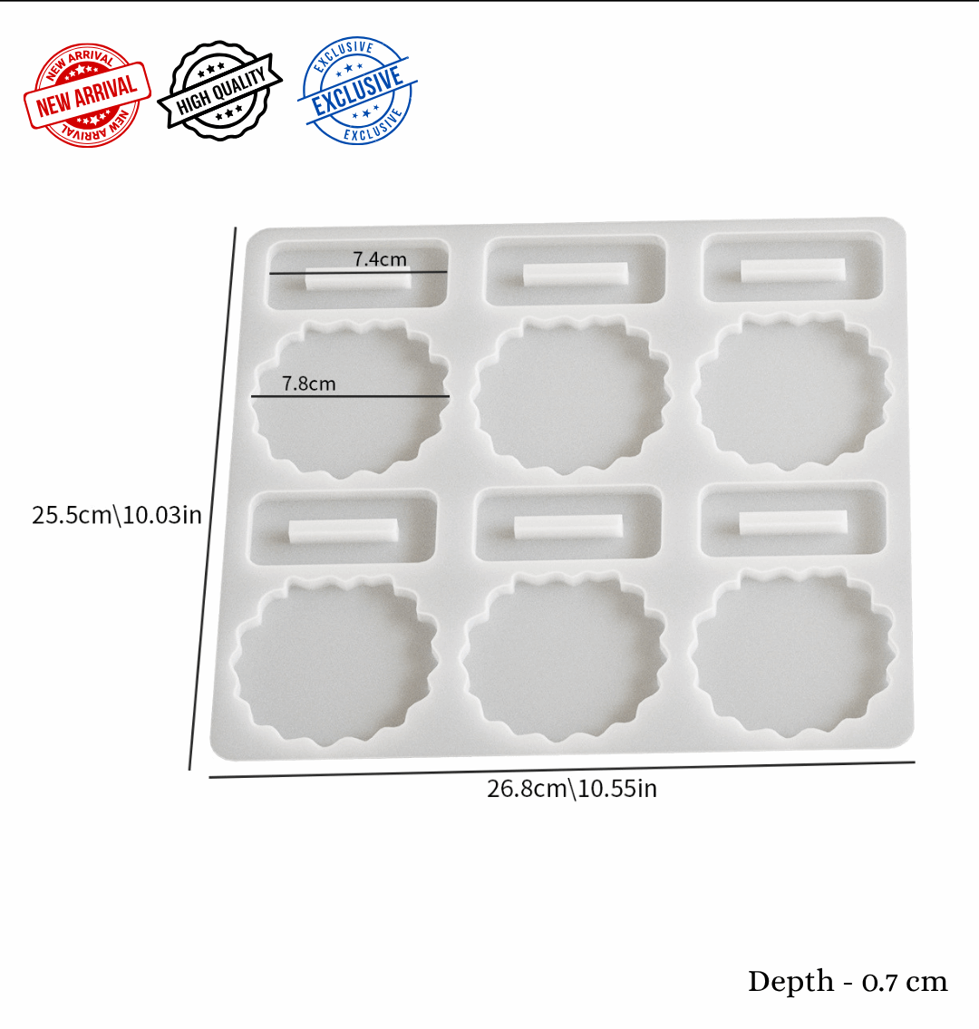 Silicone mold with various shapes and dimensions