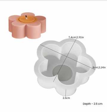 5 Petals Flower Candle Mold