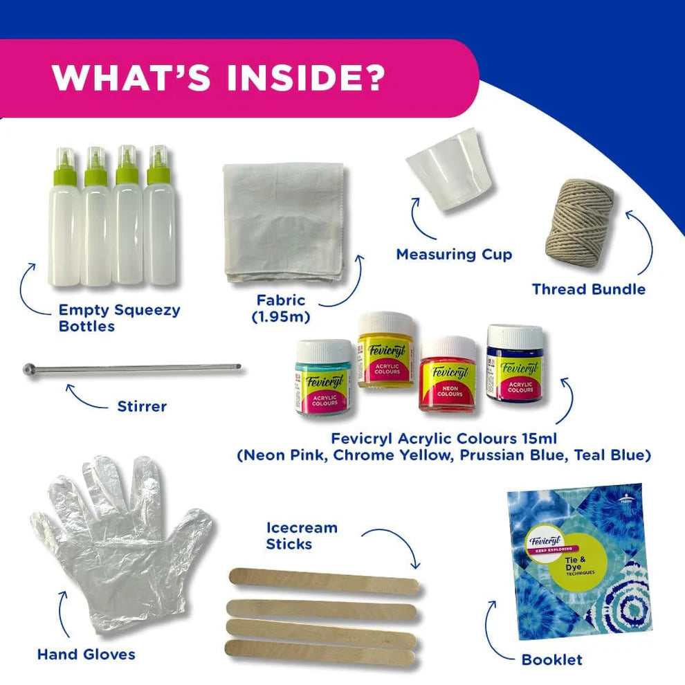 Our Kraft Store X Fevicryl Tie & Dye Kit - Multi Colour