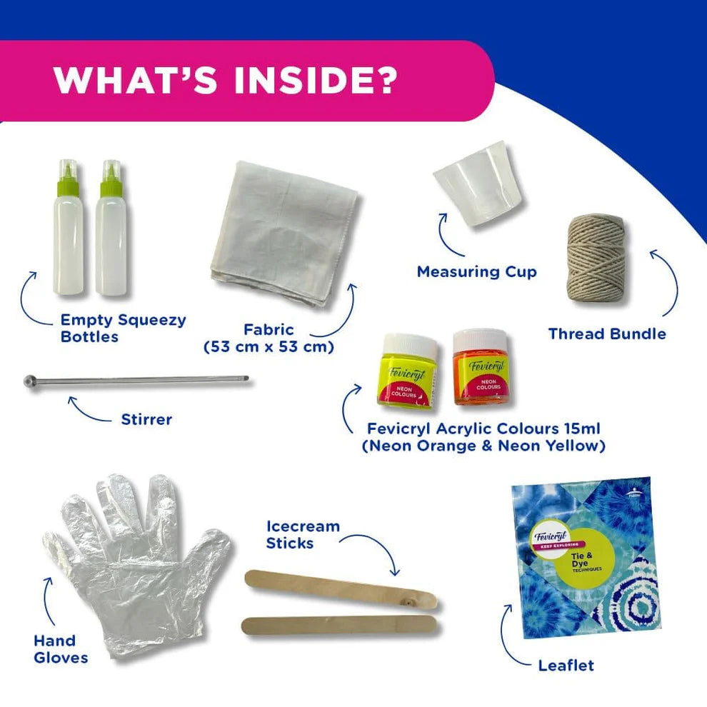 Our Kraft Store X Fevicryl Tie & Dye Kit - Neon Sunshine