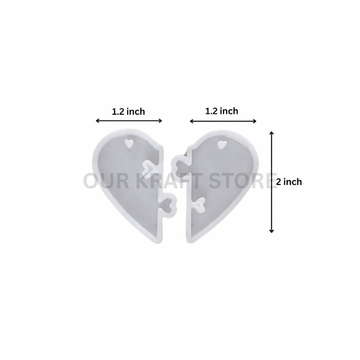 2 Piece Heart Puzzle Mould